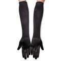 Black Color Lycra Elbow Long Fabric Gloves 40 cm