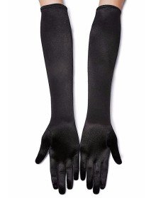 Black Color Lycra Elbow Long Fabric Gloves 40 cm