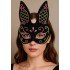 Black Color Pink Gold Glitter Black Suede Coated Rabbit Mask 18x16 cm