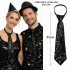 Black Color Sequined Sparkling Party Tie 33 cm