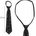 Black Color Sequined Sparkling Party Tie 33 cm
