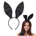 Black Color Satin Coated Shapeable Rabbit Ear Crown 35x11 cm