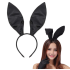 Black Color Satin Coated Shapeable Rabbit Ear Crown 35x11 cm