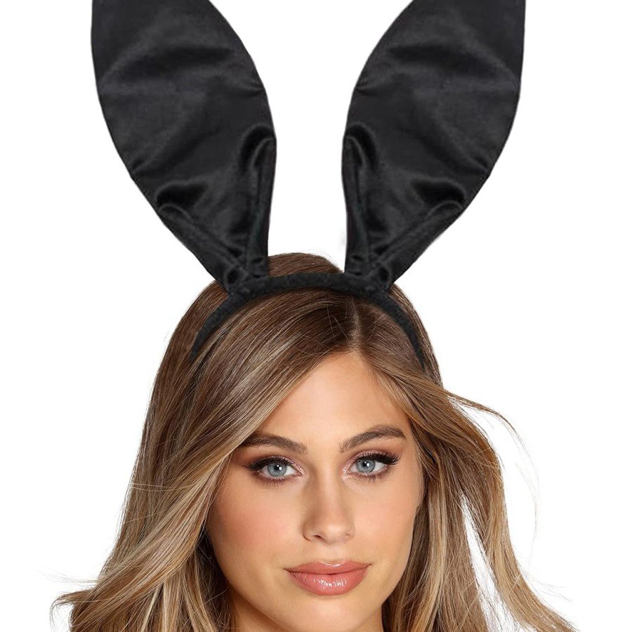 Black Color Satin Coated Shapeable Rabbit Ear Crown 35x11 cm