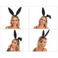Black Color Satin Coated Shapeable Rabbit Ear Crown 35x11 cm