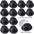 Black Color Glitter Bowler Round Party Hat 12 Pieces