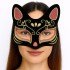 Black Color Suede Coated Red Yellow Glitter Cat Mask 17x14 cm