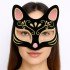 Black Color Suede Coated Pink Yellow Glitter Cat Mask 17x14 cm