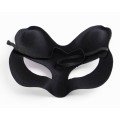 Black Color Suede Coated Yellow Pink Glitter Cat Mask 17x14 cm