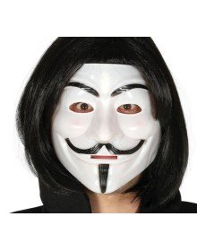 Black Color Fake Short Hair and V For Vendetta Mask Anonymous Mask