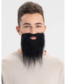Black Color Fake Beard Mustache Set