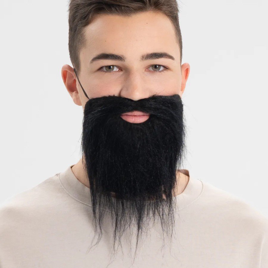 Black Color Fake Beard Mustache Set