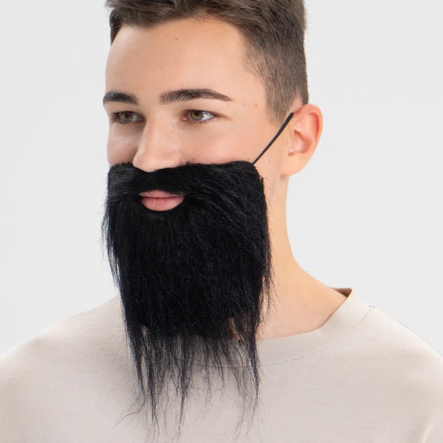 Black Color Fake Beard Mustache Set