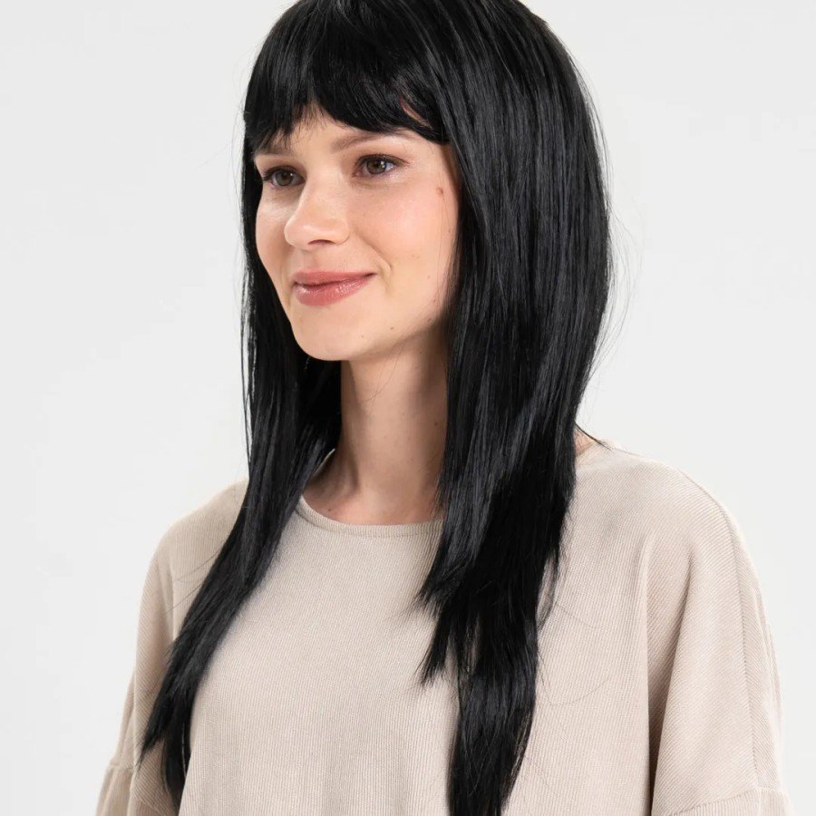 Black Color Long Party Wig