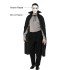 120 cm Cloak with Black Color Collar and White Anonymous Mask