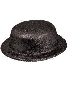 Black Color Round Glitter Plastic Party Hat