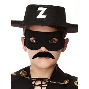 Black Color Zorro Hat Zorro Mask and Zorro Mustache Child Size