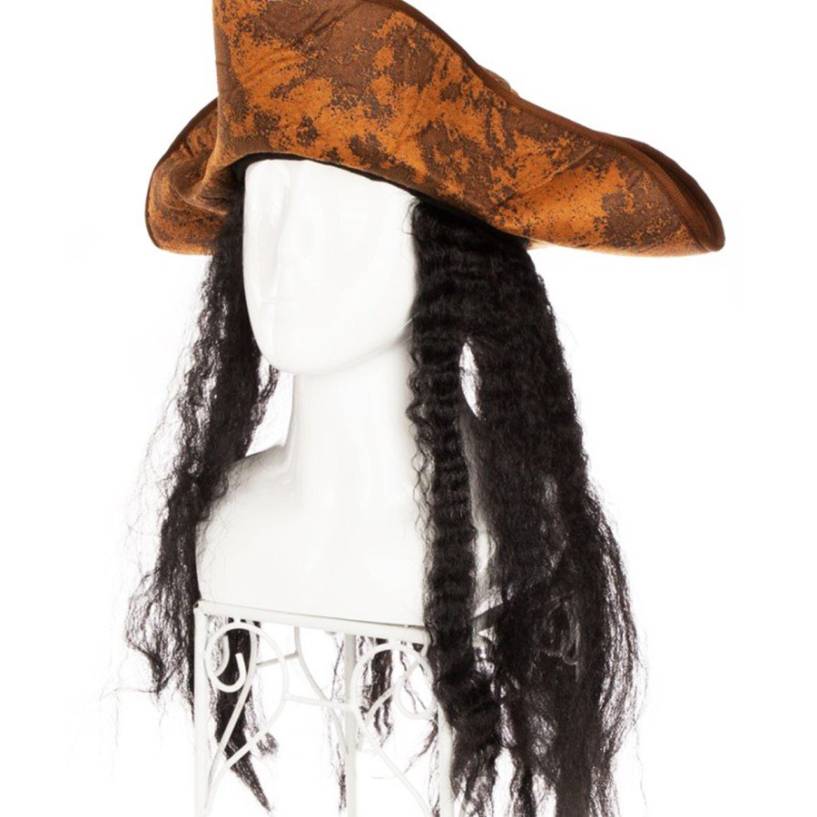 Black Hair Captain Pirate Hat