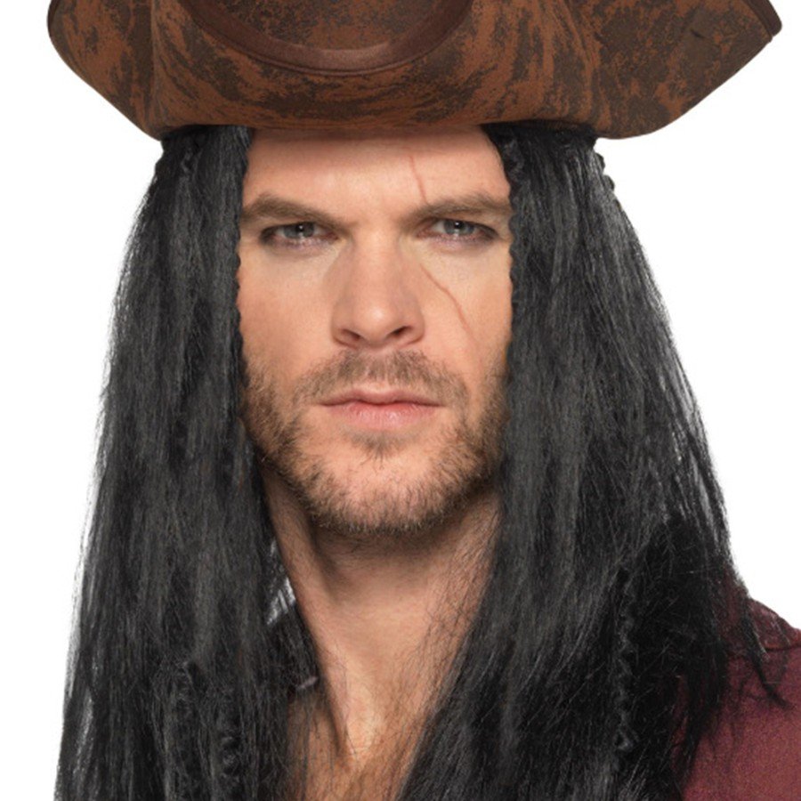 Black Hair Captain Pirate Hat