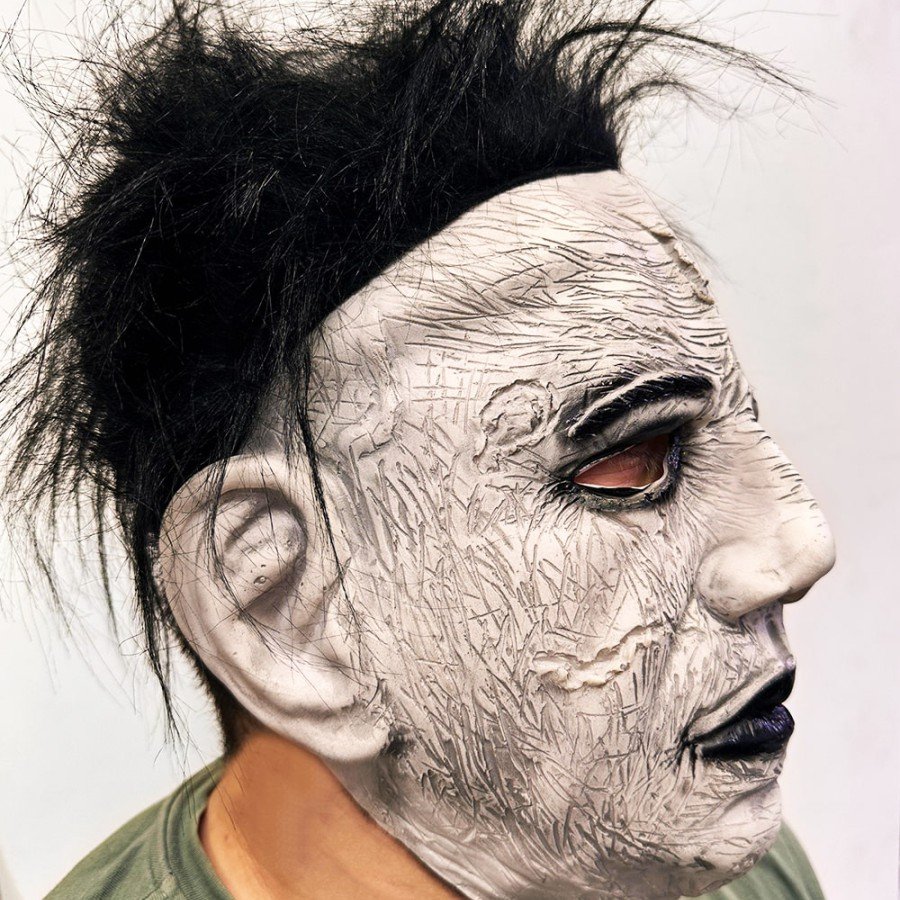 Black Hair Michael Myers Latex Meat Mask Fully Adhered to the Face Horror Mask Black Hair Michael Myers Latex Meat Mask Fully Adhered to the Face Horror Mask