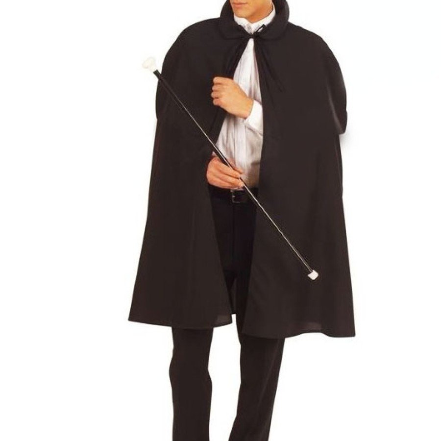 Black Magician Cloak 120 cm and Magician Hat 12 cm Adult Size