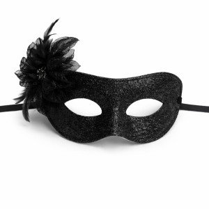 Black Glitter Feather Prom Mask – Women's Party & Masquerade Mask