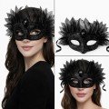 Black Stone Venetian Mask Luxury Tulle Party Mask Black Stone Venetian Mask Luxury Tulle Party Mask