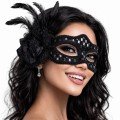Black Feather Ball Mask Women s Party Accessory