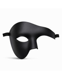 Black Half Male Mask – Phantom Party & Prom Mask