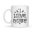 I Love Dogs Designed Porcelain Mug MODEL 64 – Coffee & Tea Cup with Cute Dog Figure
