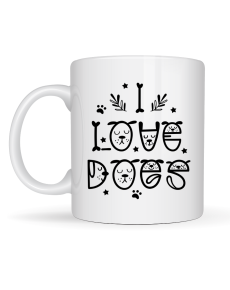 I Love Dogs Designed Porcelain Mug MODEL 64 – Coffee & Tea Cup with Cute Dog Figure I Love Dogs Designed Porcelain Mug MODEL 64 – Coffee & Tea Cup with Cute Dog Figure