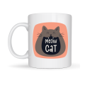 Meow Cat – Porcelain Mug with Cute Cat Design MODEL 66 Fun Coffee & Tea Cup Gift