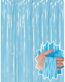 Soft Blue Tassel Door Curtain - Party, Baby Shower, Circumcision Decoration, Gender Party 1x2 m