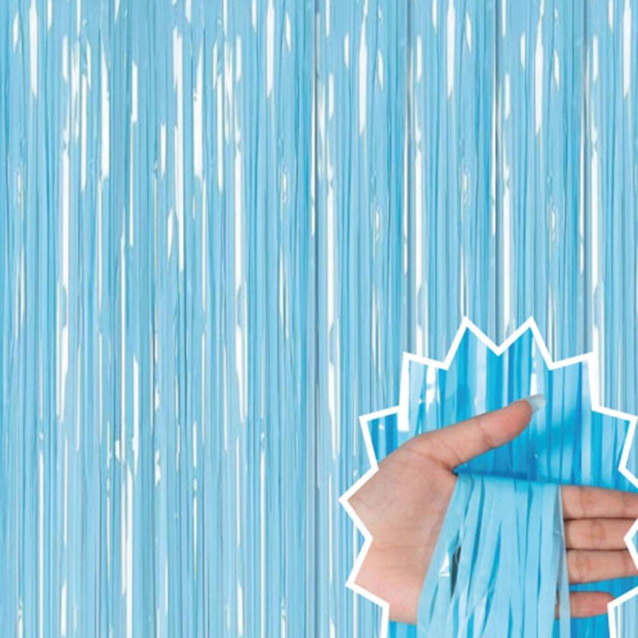 Soft Blue Tassel Door Curtain - Party, Baby Shower, Circumcision Decoration, Gender Party 1x2 m