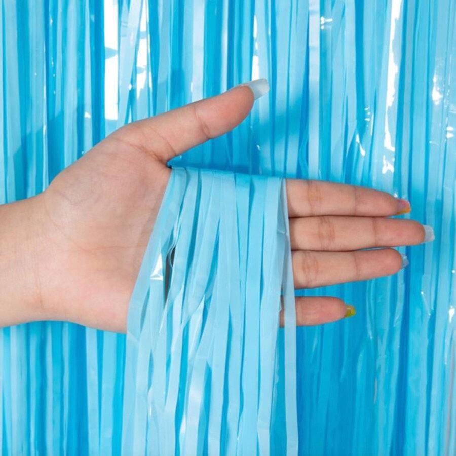 Soft Blue Tassel Door Curtain - Party, Baby Shower, Circumcision Decoration, Gender Party 1x2 m