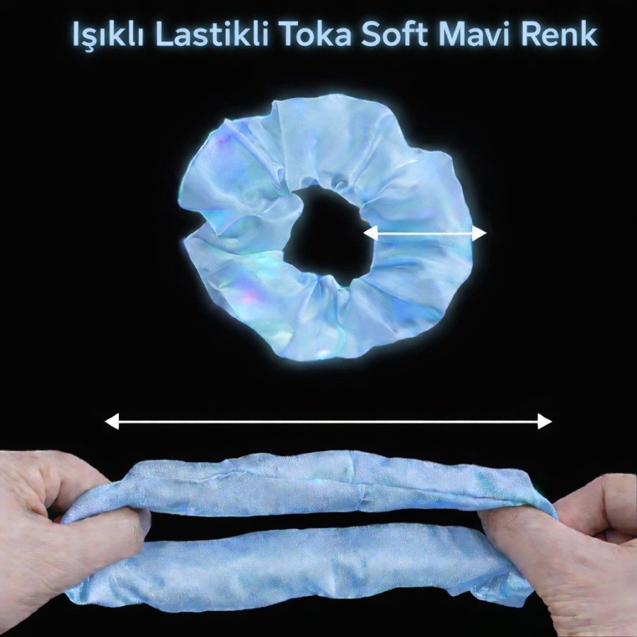 Soft Blue Color LED Light Elastic Hair Clip - 3 Modes Festival & Party Hair Clip