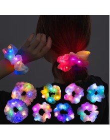 Soft Blue Color LED Light Elastic Hair Clip - 3 Modes Festival & Party Hair Clip