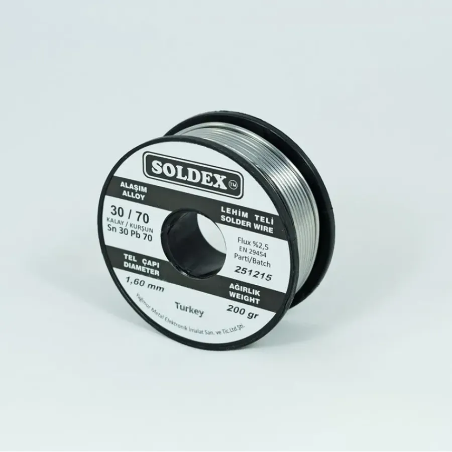 30-70 Solder Wire 200 Gr 1.6 mm Sn:30 - Pb:70