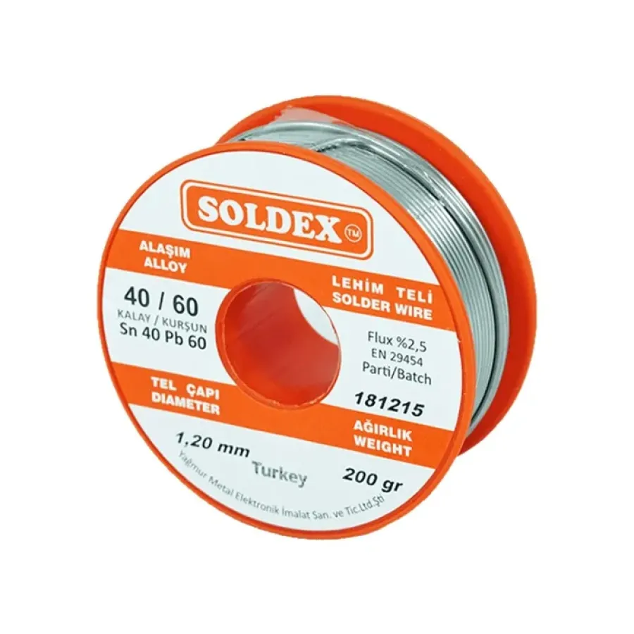 40-60 Solder Wire 200 Gr 1.2 mm - Sn:40 / Pb:60