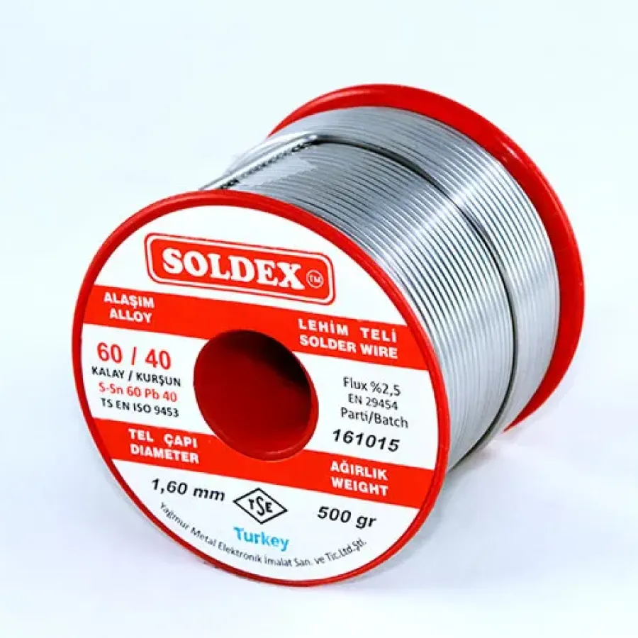 60-40 Solder Wire 500 Gr 3 mm - Sn:60 / Pb:40 60-40 Solder Wire 500 Gr 3 mm - Sn:60 / Pb:40