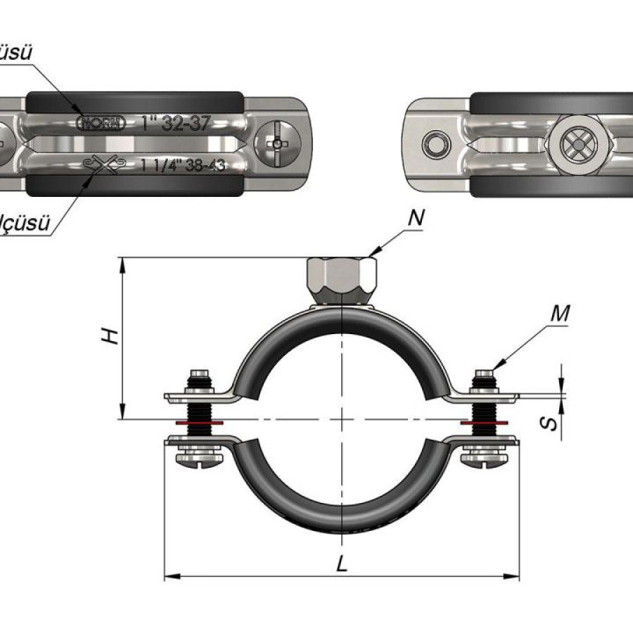 Pipe Clamp with Nut 1/2 Pipe Clamp with Nut 1/2