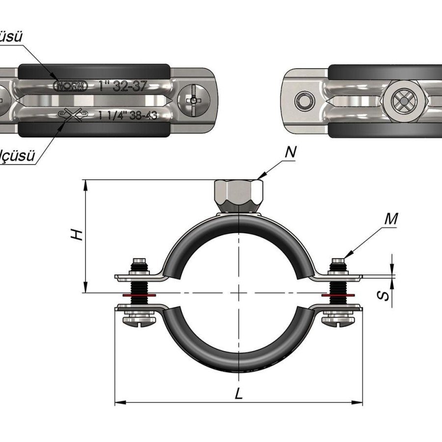 Pipe Clamp with Nut 3 Piece Pipe Clamp with Nut 3 Piece