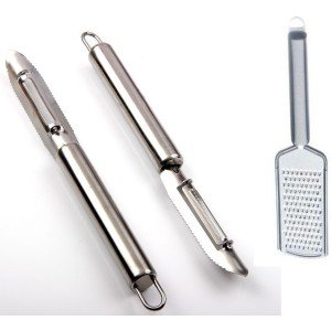 Peeler and Grater Set of 2 Stainless Steel Inox Peeler and Grater Set of 2 Stainless Steel Inox