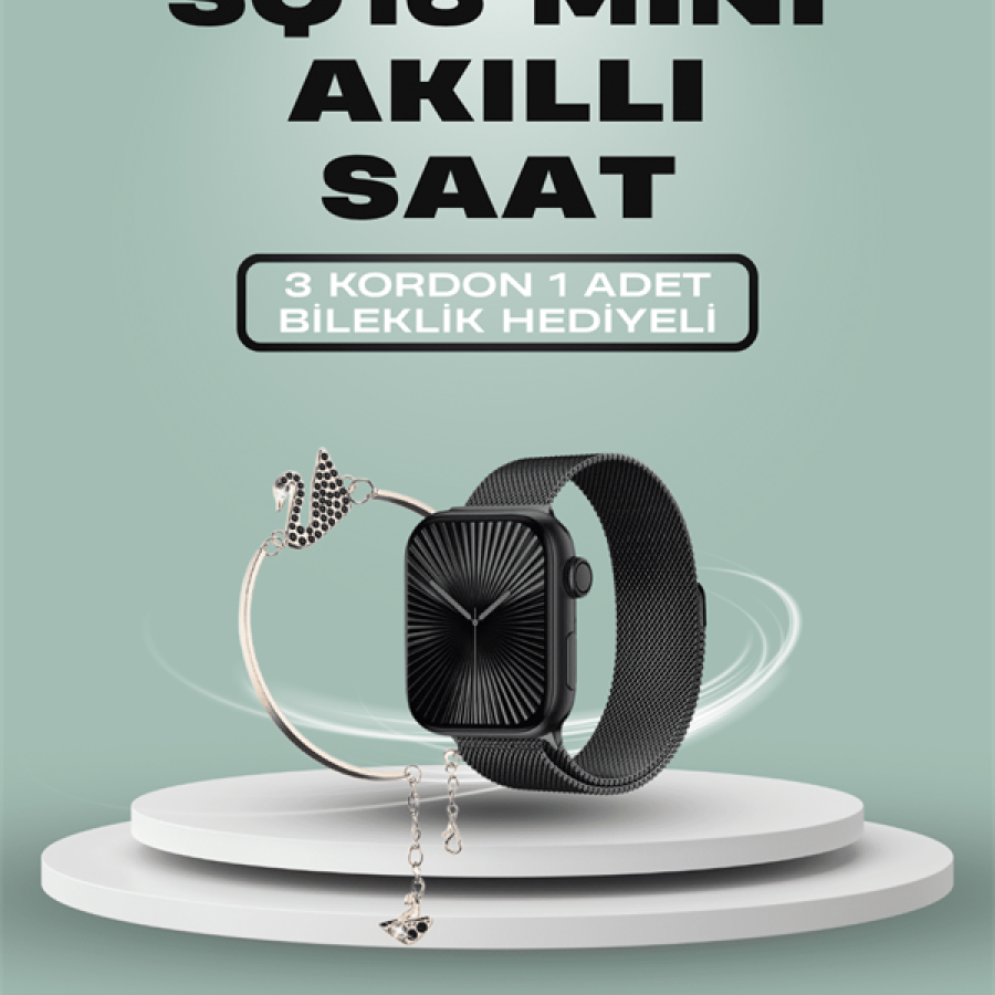 SQ-16 Mini Series 10 Smart Watch – 3 Bands + Gift Bracelet