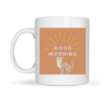 Good Morning Cat Patterned Porcelain Mug MODEL 72 – Cute Cat Figured, Coffee & Tea Cup, Gift Porcelain Cup