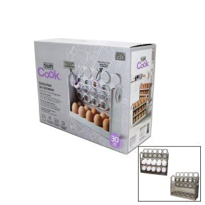 30-CHAMBERS REFRIGERATOR EGG ORGANIZER SPRING FOLDING SHELF TIME RECORDING FUNCTION