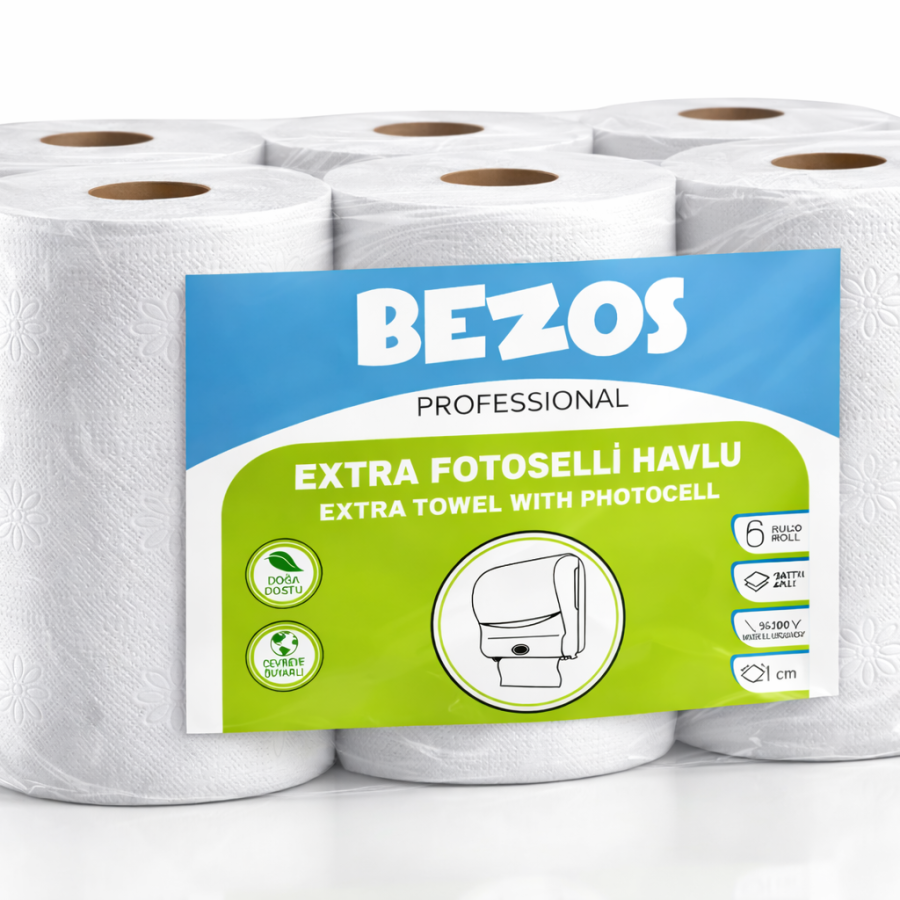 Professional Touchless Towel 6 Rolls – 2 Layer 100 Cellulose 21 cm Industrial Paper Towel