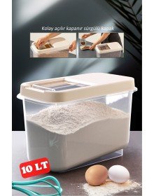 10 LT Provisions Pulses Flour Sugar Storage Container with Sliding Lid