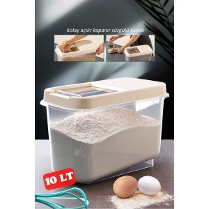 10 LT Provisions Pulses Flour Sugar Storage Container with Sliding Lid