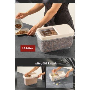10 LT Provisions Pulses Flour Sugar Storage Container with Sliding Lid 10 LT Provisions Pulses Flour Sugar Storage Container with Sliding Lid